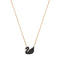 Swarovski Iconic Swan Pendant, Black, Rose-gold Tone Plated